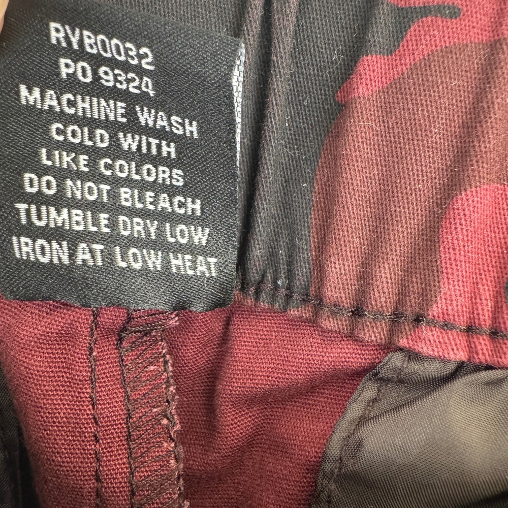 Ring of Fire Joggers Mens L Red Camo RYB0032 Camouflage Elastic Waist Drawstring - Picture 9 of 10